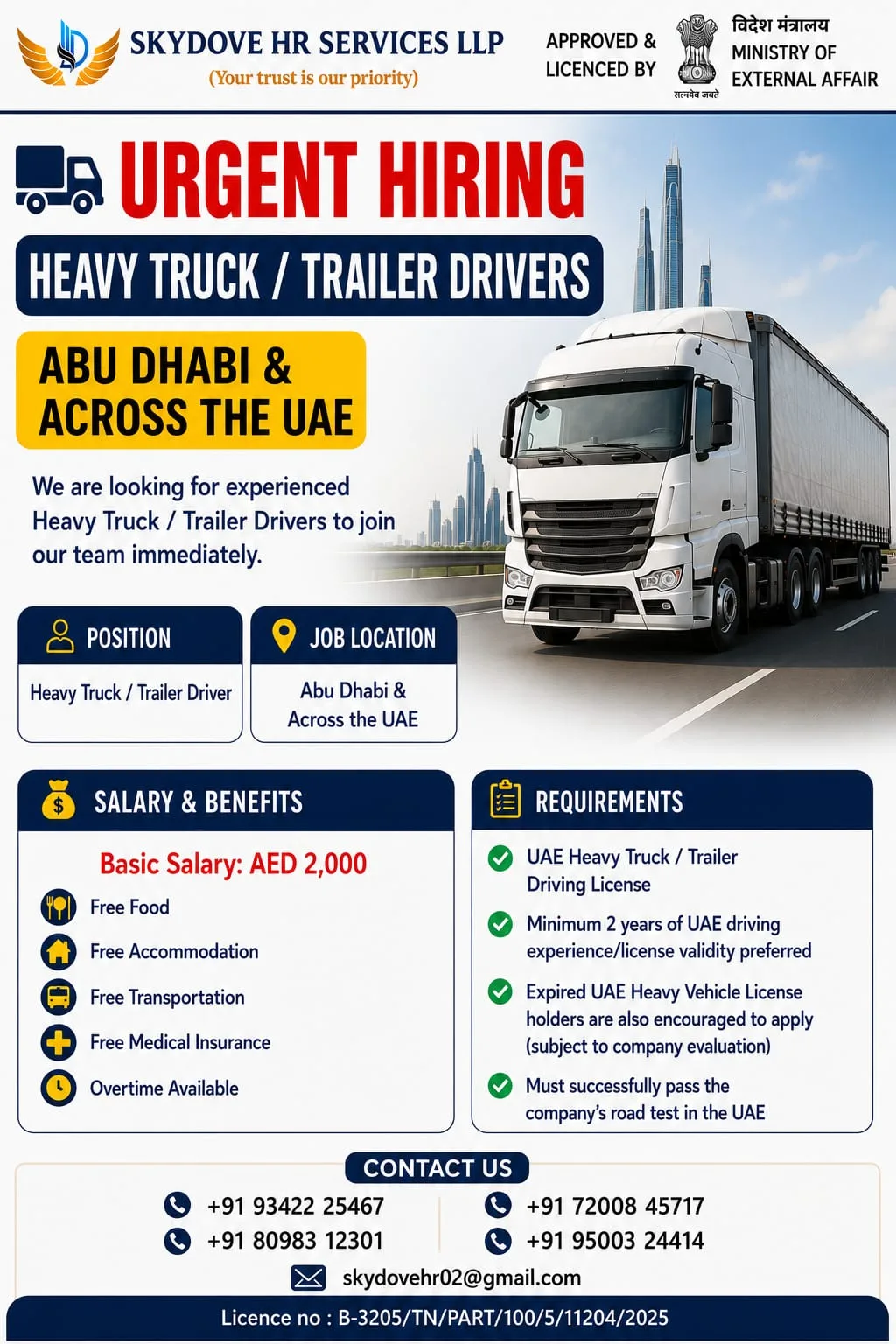 Heavy Truck / Trailer Driver Jobs in Abu Dhabi & Across UAE 2026 – Apply Now