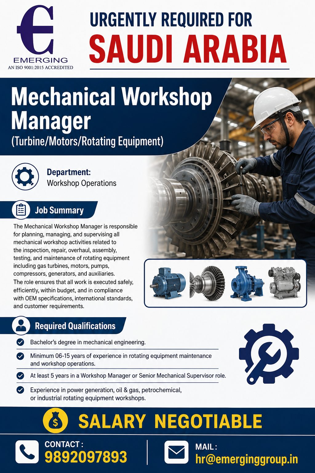 Mechanical Workshop Manager Jobs in Saudi Arabia 2026 | Rotating Equipment Workshop Careers