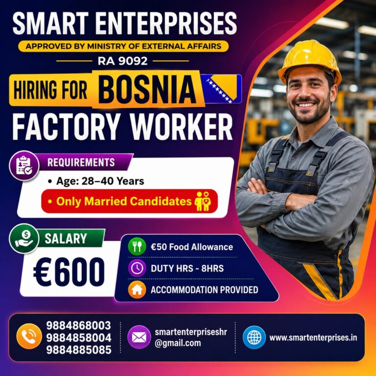 Factory Worker Jobs in Bosnia 2026 | Smart Enterprises Recruitment | Apply Now