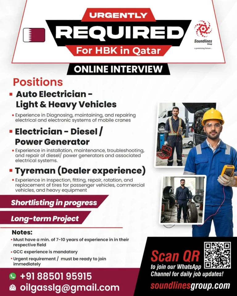 HBK Qatar Urgent Job Vacancies 2026 – Online Interview | Apply Now