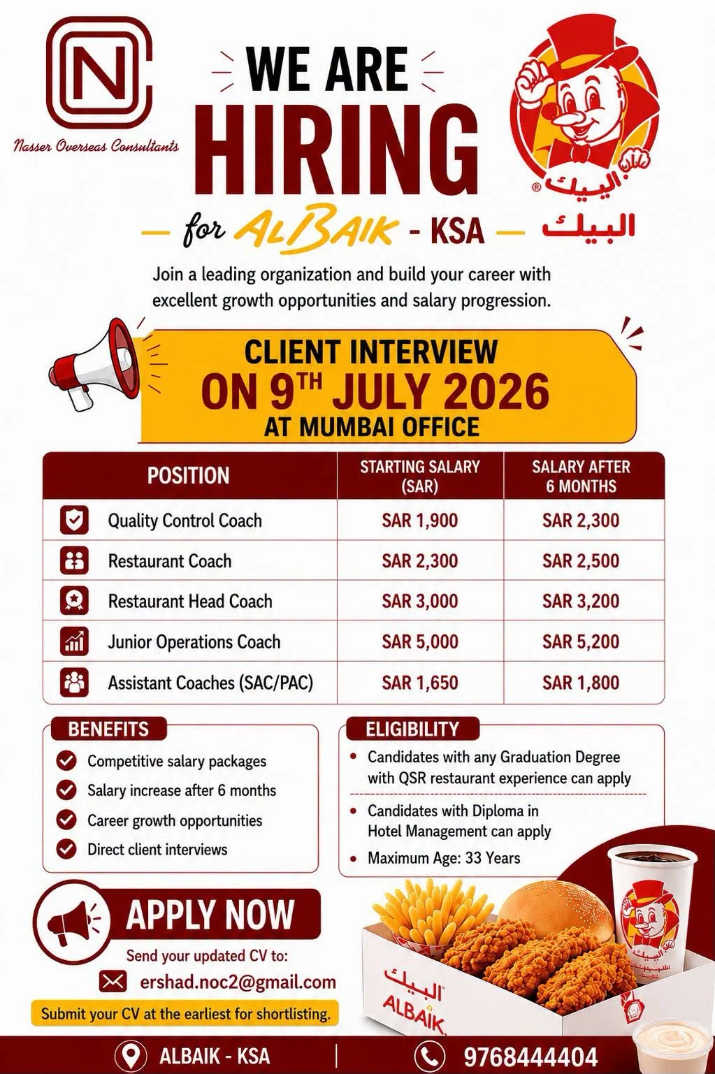 ALBAIK KSA Recruitment 2026 – Direct Client Interview in Mumbai | Apply Now