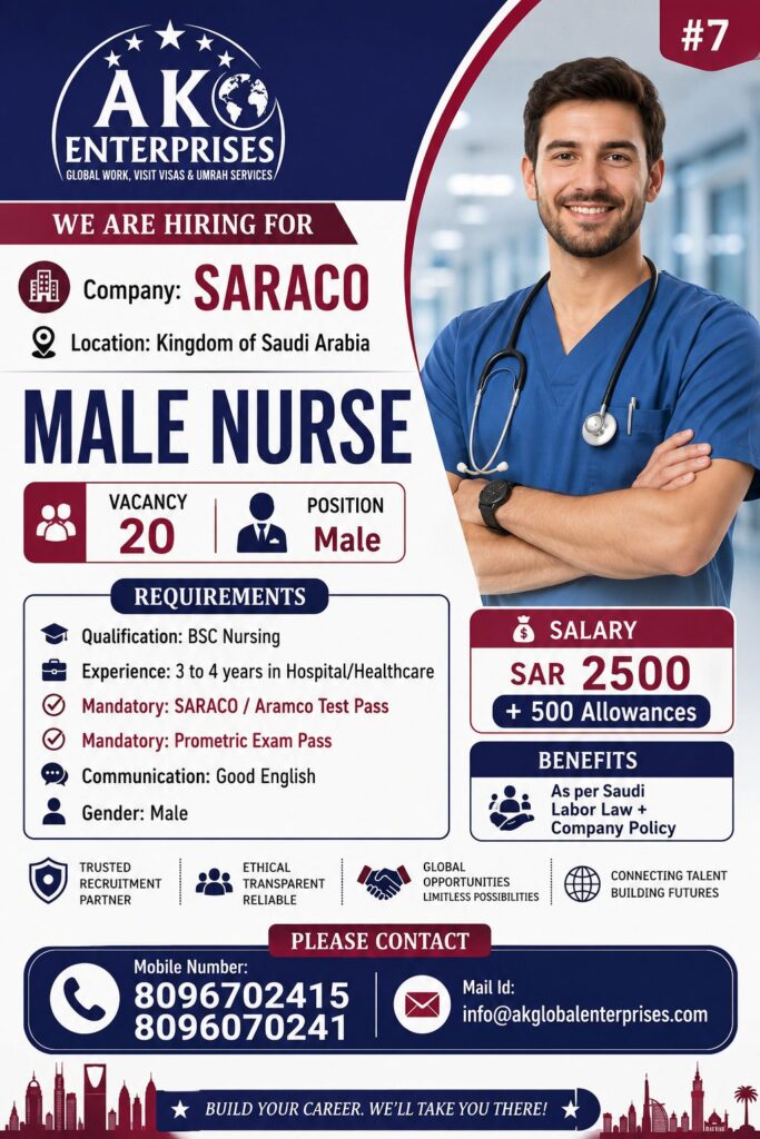 Male Nurse Jobs in Saudi Arabia