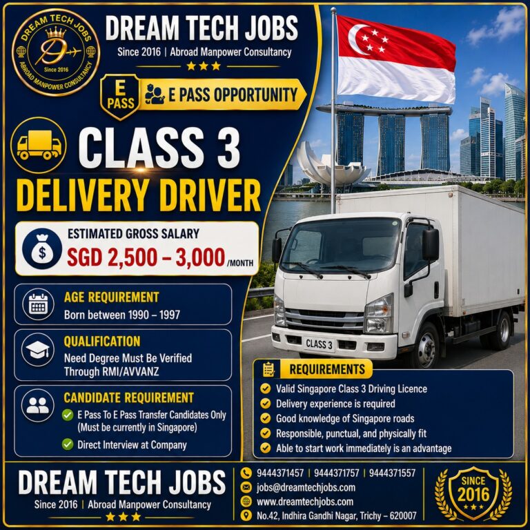 Class 3 Delivery Driver Jobs in Singapore 2026