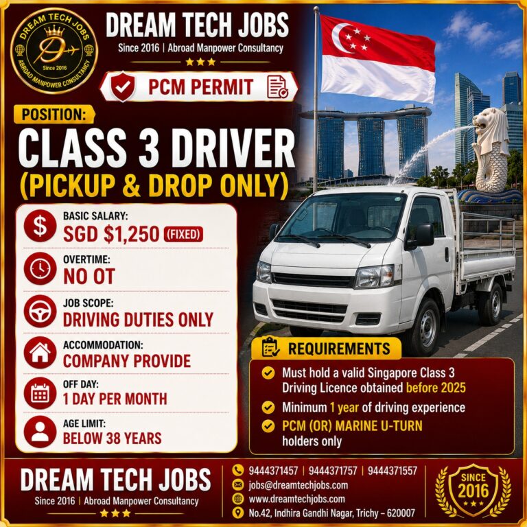 Class 3 Driver Jobs in Singapore 2026