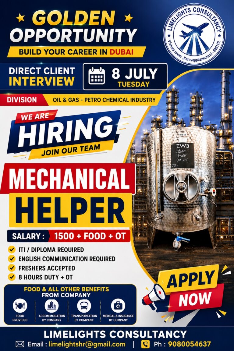 Mechanical Helper Jobs in Dubai 2026 