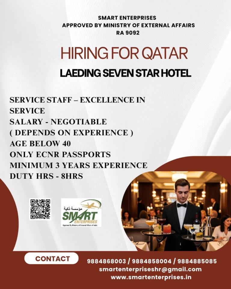 Service Staff Jobs in Qatar 2026