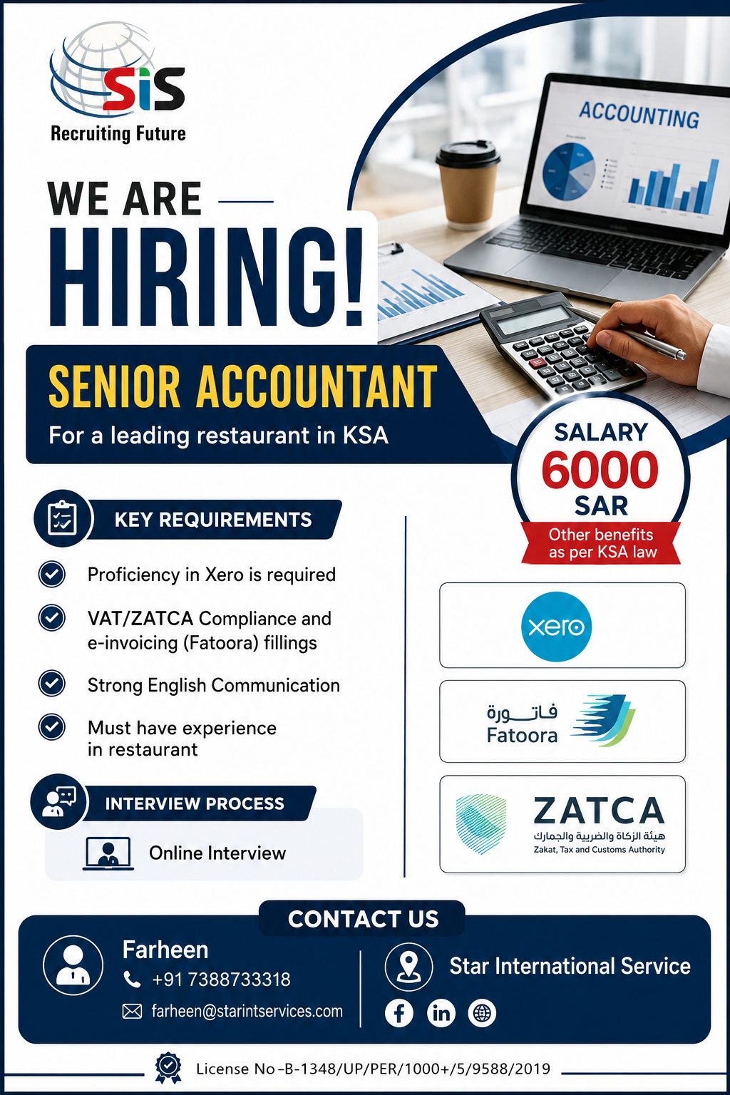 Senior Accountant Jobs in Saudi Arabia – Hiring for a Leading Restaurant | Salary 6000 SAR