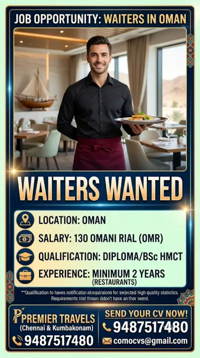 Waiters Wanted in Oman – Apply Now for Restaurant Jobs