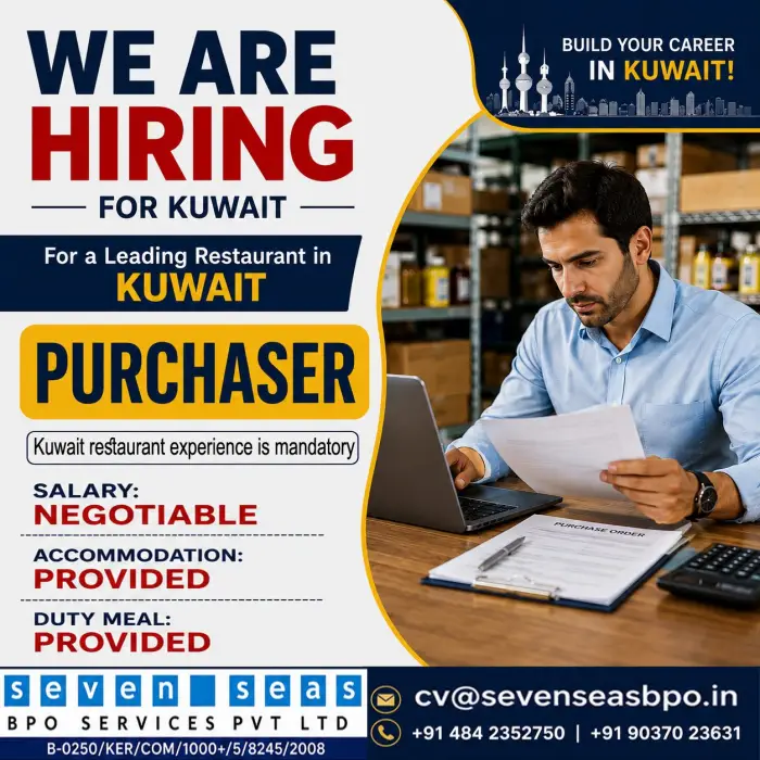 Kuwait Restaurant Purchaser Jobs 2026 – Latest Vacancy for Experienced Purchasers