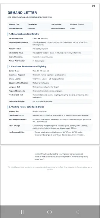 Truck Driver Jobs in Bucharest, Romania – EUR 2,500 Monthly Salary