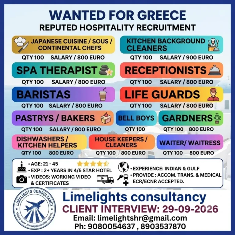 Hospitality Jobs in Europe: Roles, Requirements, Salary and How to Apply