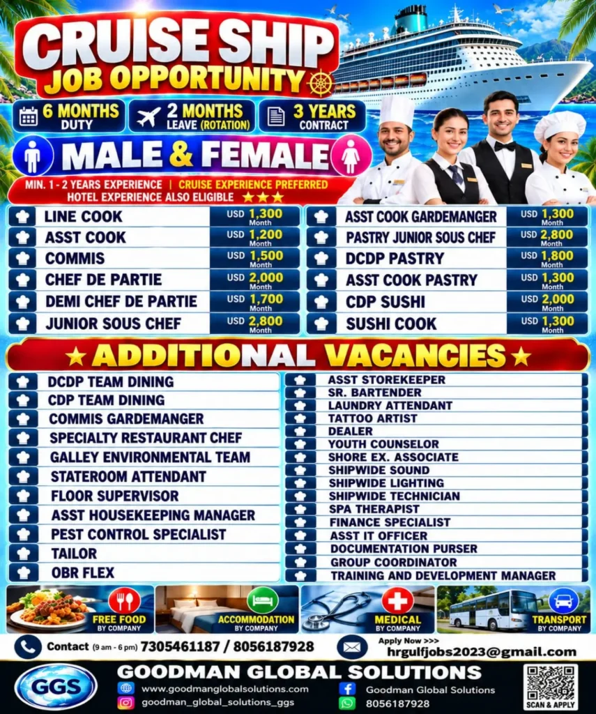 Cruise Ship Jobs 2026: Salary, Vacancies and How to Apply