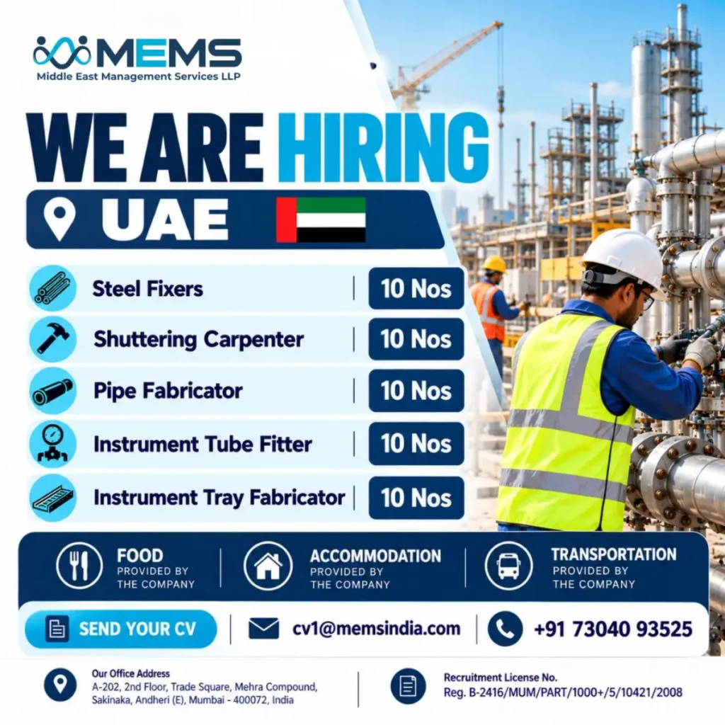 UAE Jobs 2026: 50 Vacancies at MEMS – Apply Now