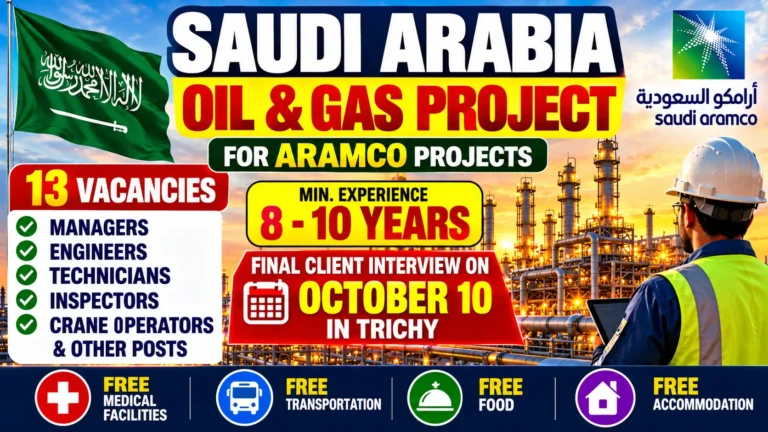 Saudi Arabia Aramco Project Recruitment 2026